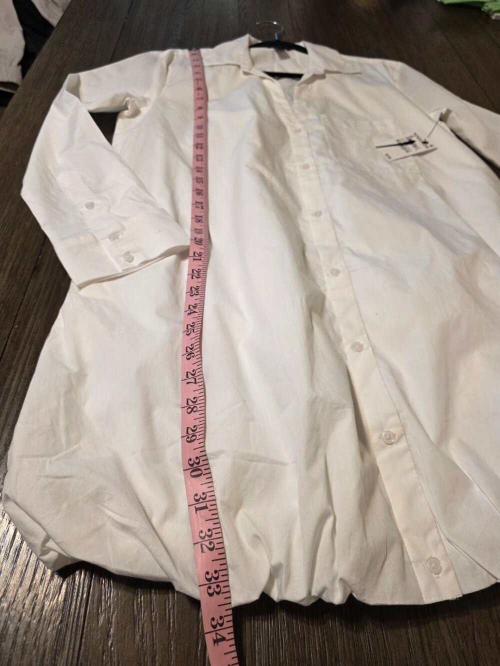 Halogen Cotton Bubble Hem Popover Shirtdress White XS NWT Flawed - Picture 4 of 14